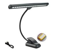 Kisbeibi Luce leggio ricaricabile, 18 LED Clip On Piano Light, 3 colori Temperatura e 2 livelli di luminosità, perfetto per pianoforte, orchestra, DJ e artigianato