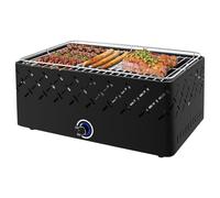 kisidus Barbecue a Carbone senza fumo Grill con Ventilatore: BBQ Portatile per Giardino e Campeggio, Accensione Veloce e Semplice