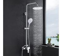 kisimixer Colonna Doccia con Miscelatore Doccia Monocomando, Set Doccia Completo Acciaio Inox con Soffione e Doccetta, Saliscendi Doccia Altezza Regolabile 80-120cm, Sistemi Doccia Cromato