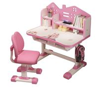 kiskick Set di scrivania e sedia per bambini, set di scrivania e sedie funzionali per bambini, multi libreria, scrivanie da scrivania ampliate, sedie per casa e scuola, scrivania da disegno, altezza