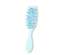 kiskick Spazzola esfoliante per capelli in silicone per massaggio del cuoio capelluto, per forfora pruriginosa, antiscivolo, manico lungo, pettine da doccia largo blu