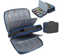 KISLANE Custodia per 96 auto giocattolo compatibile con auto giocattolo, organizer per mini giocattoli, auto giocattolo, auto giocattolo, auto matchbox, piccole bambole (solo borsa) (nero), Nero