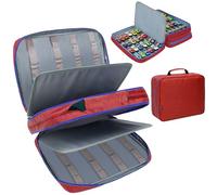 KISLANE Custodia per 96 auto giocattolo, compatibile con auto Matchbox, organizer per mini giocattoli, auto giocattolo, auto matchbox, piccole bambole (solo borsa) (rosso)
