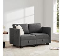 KISLOT Divano componibile componibile da 152,4 cm, con vano portaoggetti, moderno, con porta USB, per piccoli spazi, appartamenti, camere da letto