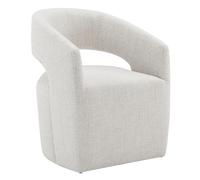 KISLOT Sedia da pranzo imbottita con rotelle, design moderno senza braccioli, per sala da pranzo, camera da letto, soggiorno, sala lettura, set da 2, crema