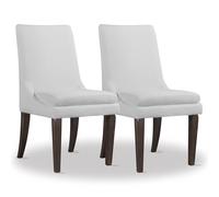 KISLOT Sedie da pranzo imbottite moderne in tessuto ad alte prestazioni, con schienale alto, senza braccioli, per sala da pranzo e cucina, colore bianco, set di 2 (1 scatola)