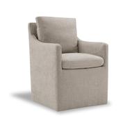 Kislot Upholstered Dining Chairs Casters Modern Accent Armchair with Rollers for Diningroom Bedroom Livingroom Reading Room, Ivory, Single