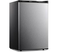 Kismile 3.0 Cu.ft Compact Upright Freezer with Reversible Single Door,Removable Shelves Mini Freezer with Adjustable Thermostat for Home/Kitchen/Office (3.0 Cu.ft, Stainless Steel)
