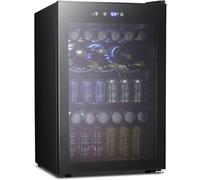 Kismile - Frigorifero e frigorifero per bevande da 4,5 piedi cubi, 126 lattine, porta in vetro con display digitale della temperatura per soda, birra o vino, distributore di bevande piccolo