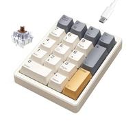 Kisnt Blocco numerico, meccanico Numpad cablato USB standard 17 tasti tastiera numerica con tasti PBT tastiera retroilluminata bianca per laptop PC TKL tastiere (interruttore marrone)