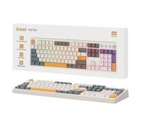 Kisnt KN104 Tastiera meccanica da gioco wireless, 100% full size, 104 tasti con tastierino numerico, retroilluminazione RGB personalizzata, suono cremoso, hot swap, Bluetooth/2,4 GHz/USB-C per Windows