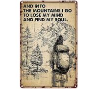 kisoyo Poster in metallo vintage chic da parete, 30,5 x 40,6 cm, con scritta in lingua inglese "I Go To Lose My Mind"