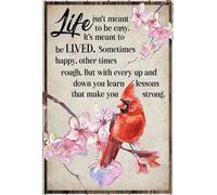 kisoyo Targa vintage in metallo con scritta "Life Isn't Meant to Be Easy It's Meant to Be Lived" (lingua italiana non garantita), in alluminio, decorazione da parete per casa, caffè, 20,3 x 30,5 cm