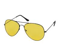 KISS AIR FORCE Occhiali da Sole Uomo Donna - Stile Aviatore in Metallo Sottile con Lenti a Goccia - UV400 & Polarizzate Visione Nitida - Lenti Driving Gialle & Blue Blocker - Look Iconico & Versatile