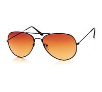 KISS AIR FORCE Occhiali da Sole Uomo Donna - Stile Aviatore in Metallo Sottile con Lenti a Goccia - UV400 & Polarizzate Visione Nitida - Lenti Driving Gialle & Blue Blocker - Look Iconico & Versatile