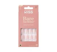 KISS Bare But Better TruNude - Set manicure per unghie finte nude, con 28 chiodi, a prova di scheggiature, a prova di sbavature