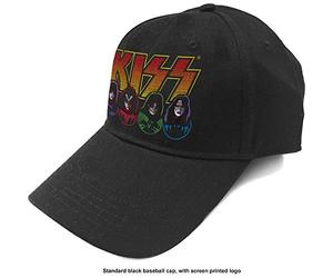 Kiss - Cappello (Unisex-U) Logo - Faces & Icons (Nero)