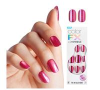 Kiss colorFX by imPRESS Press On Nails, "Around You", rosa tinta unita con finitura perlata, ovale corto, adesivo nuovo e migliorato, include 30 unghie finte, tampone di preparazione, 1 bastoncino per