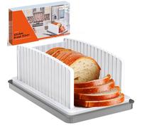 Kiss Core Affettatrice per Pane Casereccio, Affettatrice Regolabile per Pane da Cucina, Affettatrice Pieghevole e Compatta con Vassoio per le Briciole, Guida Affetta Pane Fatto con Fette Uniform