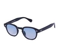 KISS DEPP ICONIC Occhiali da Sole Uomo Donna - Stile Moscot Vintage Johnny Depp & Robert Downey jr - Montatura con Rivetti Metallici e Lenti UV400 (NERO/Blu)