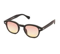 KISS DEPP ICONIC Occhiali da Sole Uomo Donna - Stile Moscot Vintage Johnny Depp & Robert Downey jr - Montatura con Rivetti Metallici e Lenti UV400 (NERO/Rosso)