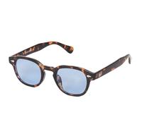 KISS DEPP ICONIC Occhiali da Sole Uomo Donna - Vintage Johnny Depp & Robert Downey jr - Montatura con Rivetti Metallici e Lenti UV400 (HAVANA/Blu)