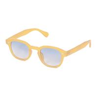 KISS DEPP ICONIC Occhiali da Sole Uomo Donna - Vintage Johnny Depp & Robert Downey jr - Montatura con Rivetti Metallici e Lenti UV400 (GIALLO/Soft Blue)