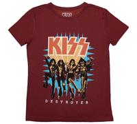 Kiss Destroyer 3D Logo Red L Donna Maglietta