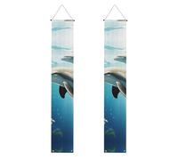 Kiss Dolphin Tale Banner per portico per porta d'ingresso bandiera da appendere per vacanze stagionali portico segno di benvenuto per interni ed esterni decorazioni di laurea classe del 2025