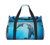 Kiss Dolphin Tale modello leggero impermeabile grande capacità palmare spalla crossbody borsa da viaggio oggetti personali borsa organizer, Nero , Taglia unica