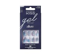KISS Gel Fantasy Allure Press-On Unghie con colla per unghie, Change Chance, forma ovale argentata, unghie in gel immediatamente pronte, 28 unghie finte