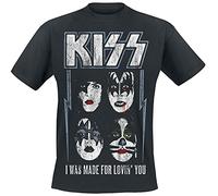 KISS I Was Made for Lovin' You Uomo T-Shirt Nero XL 100% Cotone Regular