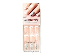 Kiss imPress 56886 - Chiodi per manicure francesi a pressione, ultra fit