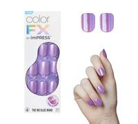 KISS imPRESS Color FX 'Wonder' - Unghie Press-On Effetto Metal Chrome Magnetico. Colore Viola e Fucsia, forma squared. Senza Colla per un'Applicazione Istantanea e Tenuta Fino a 7 Giorni