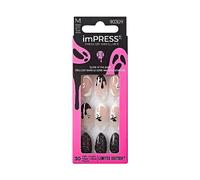 Kiss imPRESS - Manicure press-on per Halloween, neutro, di media lunghezza, a forma di mandorla, tecnologia PureFit, a prova di scheggiature, a prova di sbavature, impermeabile, tampone di