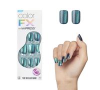KISS imPRESS Nail Press senza colla Colour FX Better Things verde scuro formato corto forma quadrata con 30 cuscinetti per la preparazione delle unghie, istruzioni 1