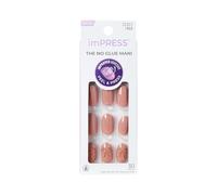 Kiss imPRESS No Glue Mani Press On Nails, design "Close to You", rosa, formato corto, forma ovale, include 30 unghie, tampone di preparazione, foglio di istruzioni, 1 bastoncino per manicure, 1 mini