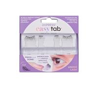 KISS imPRESS Press-On Falsies EASY TAB - Ciglia autoadesive, colore nero, "Authentic Natural", 1 paio di ciglia, 5 mm - 7 mm e 1 paio di ciglia esterne 7 mm - 9 mm, con Easy Tabs