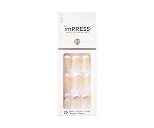 KISS ImPRESS Press-On Manicure, Believe, Short Length Square, con tecnologia PureFit, Include Prep Pad, Mini Laglia, Stick Cuticola e 30 Unghie Finte