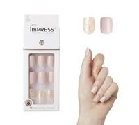 KISS ImPRESS Press-On Manicure, Dorothy, quadrato a breve lunghezza, con tecnologia PureFit, include tamponi per preparazione, mini laglia, stick per cuticole e 30 unghie finte