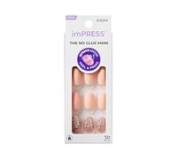 KISS ImPRESS Press-On Manicure, Evanesce, Short Length Square, con tecnologia PureFit, Include Prep Pad, Mini Laglia, Stick Cuticola e 30 Unghie Finte