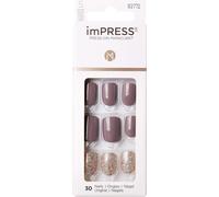 KISS ImPRESS - Manicure, impeccabile, corta, con tecnologia PureFit, include pad per preparazione, mini lima, bastone per cuticole e 30 unghie finte