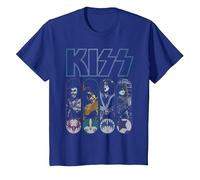 Kiss - in Tutto Il Mondo Maglietta, Bambini, Blu Reale, 10 Anni