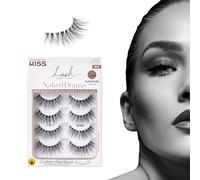 Kiss Lash Couture Naked Drama Collection Ciglia finte multipack 01 con fascia flessibile ammortizzata, stile "ruffle", volume pieno e soffice, 4 paia di ciglia finte