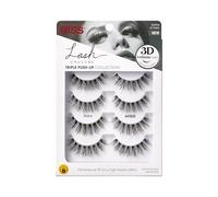 KISS Lash Couture Triple Push Up Collection Multipack, 3D Volume False Eyelashes, Triple Design Technology, Multi-Angles & Lengths, Cruelty-Free, Contact Lens Friendly, Reusable, Style Robe, 4 Pairs