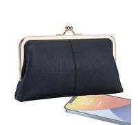 Kiss Lock Coin Purse, Coin Purse Wallet, PU Leather Coin Purse, Ampia Capacity Coin Holder, PU Leather Kiss Lock Coin Purse Large Capacity Coin Purse for Credit Cards and Cash, Nero , Se référer au
