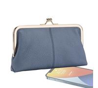 Kiss Lock Coin Purse, Coin Purse Wallet With Clasp, PU Leather Credit Card Holder, Large Capacity Coin Purse, Vintage Clutch Wallet For Women, Fashionable Accessory, Modernized Storage For Coins