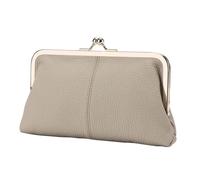 Kiss Lock-Portafogli - Portafoglio in pelle PU con chiusura a monete, da donna, con chiusura in pelle PU, con grande capacità, da donna, grigio, descrizione, descrizione