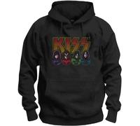 Kiss Felpa con cappuccio Logo, Faces & Icons Black XL