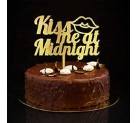 Kiss Me At Midnight Citazione Mr And Mrs Wedding Cake Toppers Glitter Gold Personalizzare Beach Bride And Groom Cake Topper Per Matrimonio Nuziale Shower Bomboniere Addio al nubilato Regali